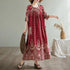 Summer Ethnic Print Dress with Pockets – Loose Mid-Calf Casual Wear - Evallys.com