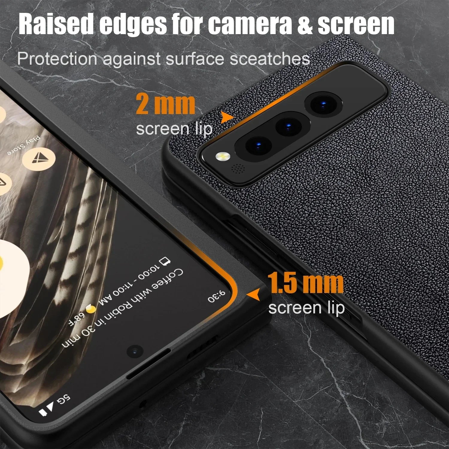 PU Leather Case for Google Pixel Fold 5G simply Business style Hard PC with PU 2in1 material - Evallys.com