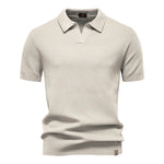 AIOPESON Men's Summer Breathable Polo Shirt Short Sleeve Solid Color Casual Polo Shirts for Men Lightweight Stretch Polo ﻿ - Evallys.com