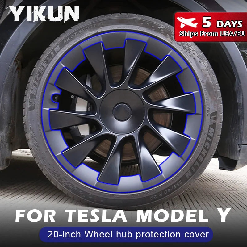 Tesla Model Y 20 Inch Rim Wheel Hub Protection Patch Protectors ABS Wheel Guard Covers Accessories Auto Exterior 2019-2024