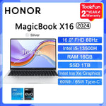 HONOR MagicBook X16 Pro 2024 Laptop Intel Core i5-13500H AMD Ryzen R5 16GB 512GB 1TB 16"Inch FHD Notebook Ultrabook Computer PC - Evallys.com