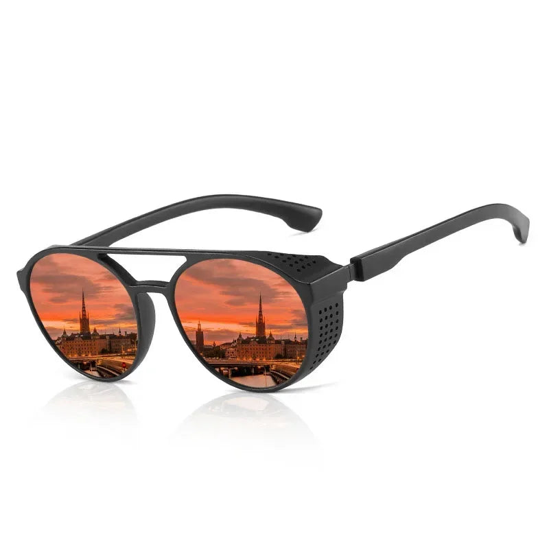 Men Fashion Round punk Sunglasses Women/Men 2022 Vintage Round Sun Glasses High Quality Brand Designer Sunglass de sol UV400 - Evallys.com