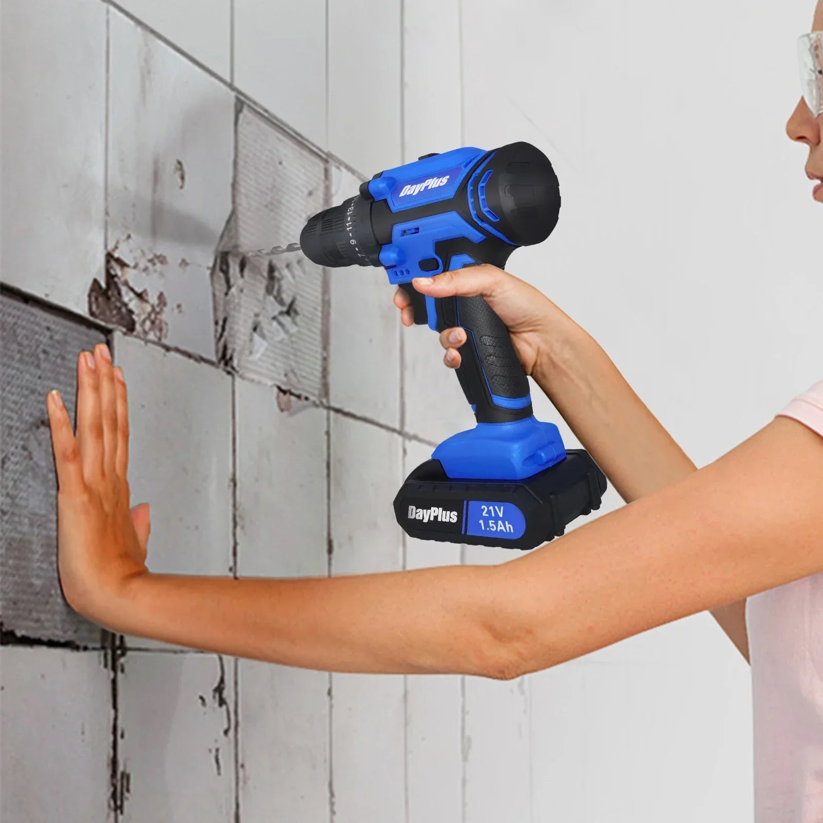 21V Cordless Power Drill,Handheld Screwdriver Drill Set with 25+1 Torque Setting,1.5AH Li-ion Battery&Fast Charger,2-Gear Drill - Evallys.com