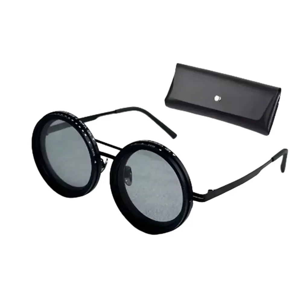 ND9 adjustable dimming sunglasses Retro Punk round men's outdoor fishing UV400 polarized driving sunglasses for Driving Fishing - Evallys.com