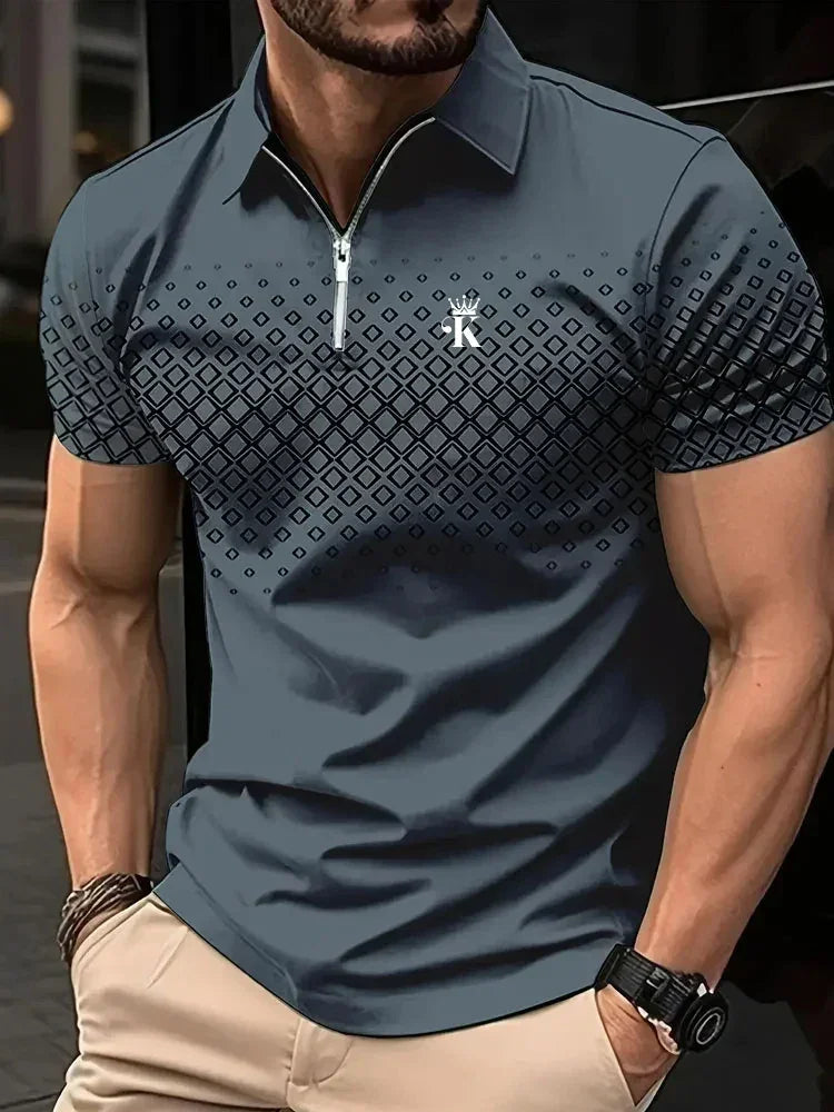 Business Men's Golf Polo Short Sleeve Polo Shirt Outdoor Casual Daily Streetwear Summer 3D Print Micro-elastic Polyester - Evallys.com