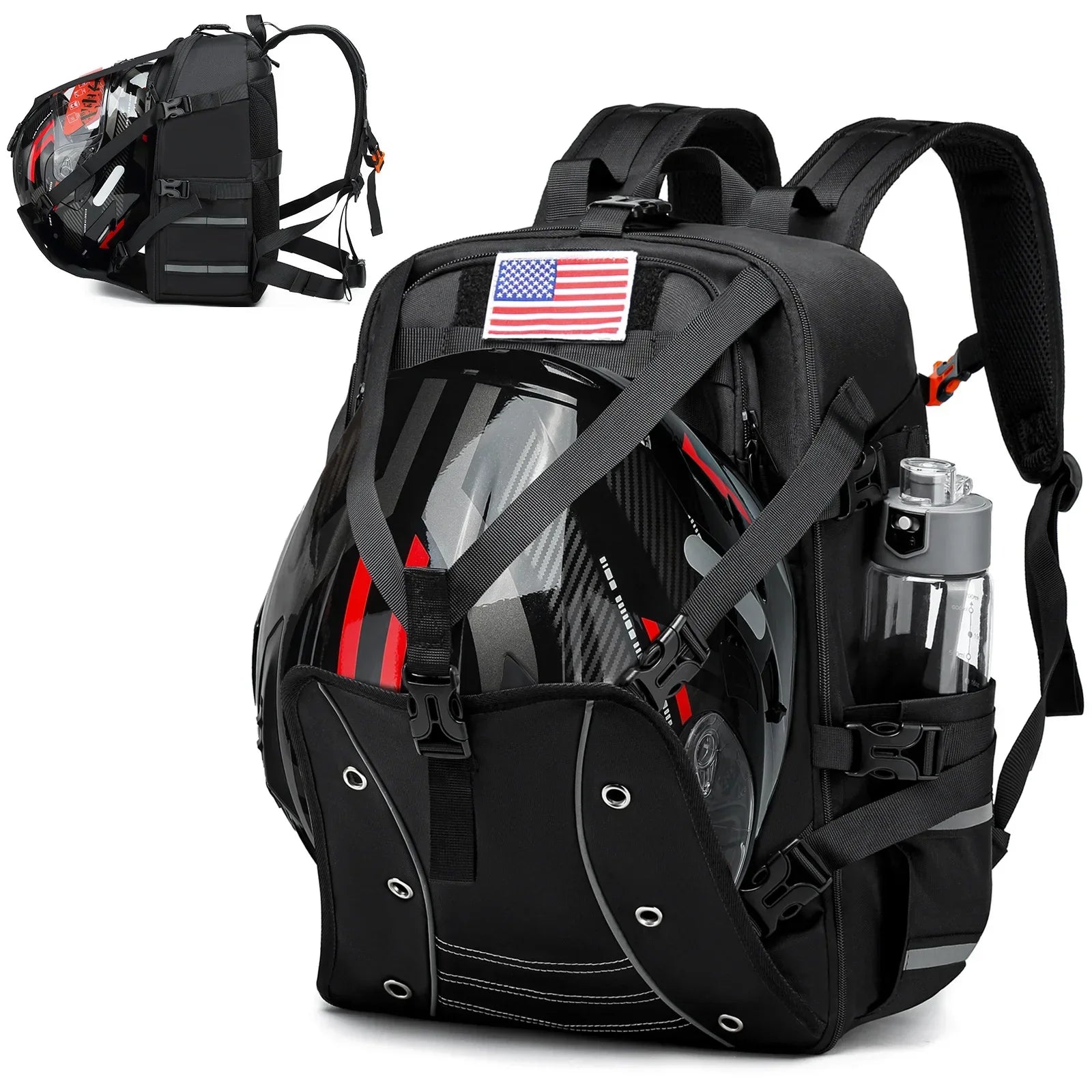 Motorcycle Helmet Backpack – Waterproof Travel Riding Bag 20L - Evallys.com