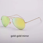 Top Quality Real Glass Lenses Men Women Sunglasses Brand Fashion Pilot Metal Frame Classic Style Outdoor UV400 Sun Glasses - Evallys.com