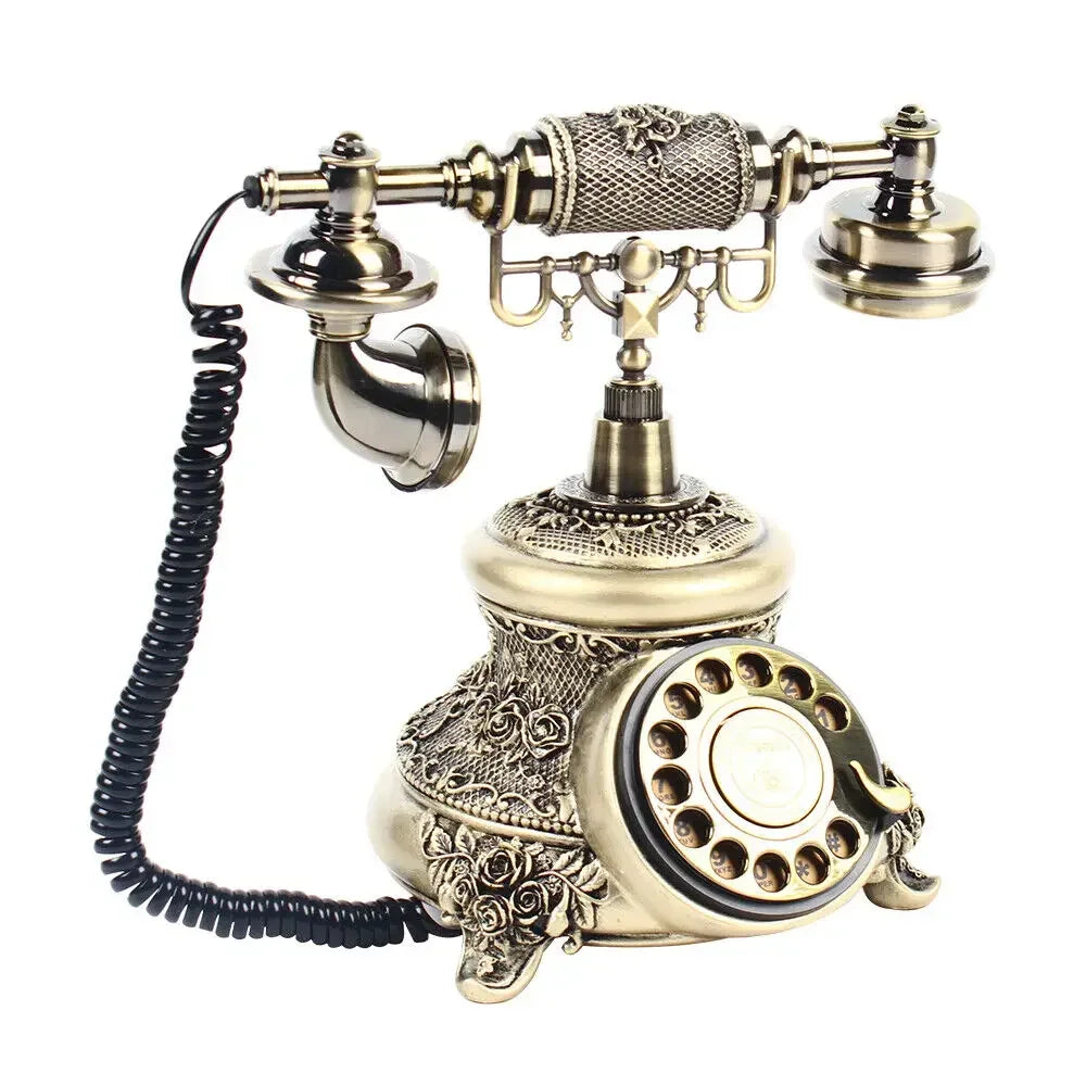 Vintage Phone Antique Rotary Dial Telephone Retro Landline Decor Old Fashioned Telephone Home Decor - Evallys.com