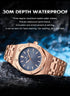 PENGAGAR Square Luxury Men Wristwatch Waterproof Luminous Date Stainless Steel Male Clock Business Sports Quartz Watches For Men - Evallys.com