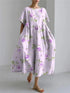 Harajuku Floral Loose Dress – Women's Mid-Calf Summer Party Wear - Evallys.com