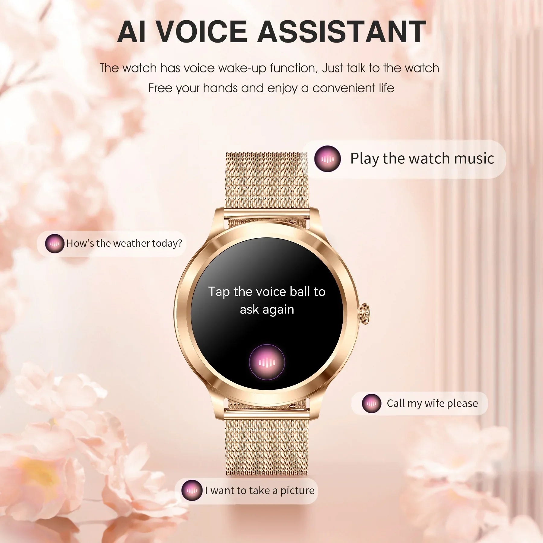 Smart Watch For women - Advanced Fitness Tracker with Wireless Call, Music Time Display, Step Counting, Calories Burned - Evallys.com
