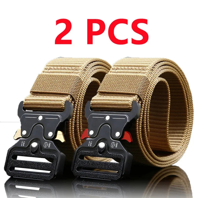 2pcs Versatile Men's Tactical Belts - Durable, Adjustable Design - for Outdoor Hunting & Sports Enthusiasts - Evallys.com