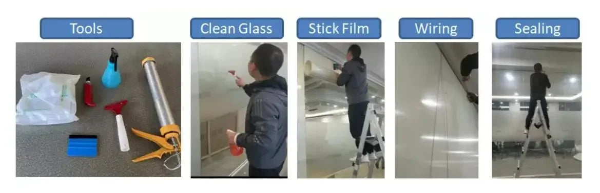 PDLC Smart Glass Window Film Electrochromic Tint Film with Remote Customized Size Switchable Glass Film - Evallys.com