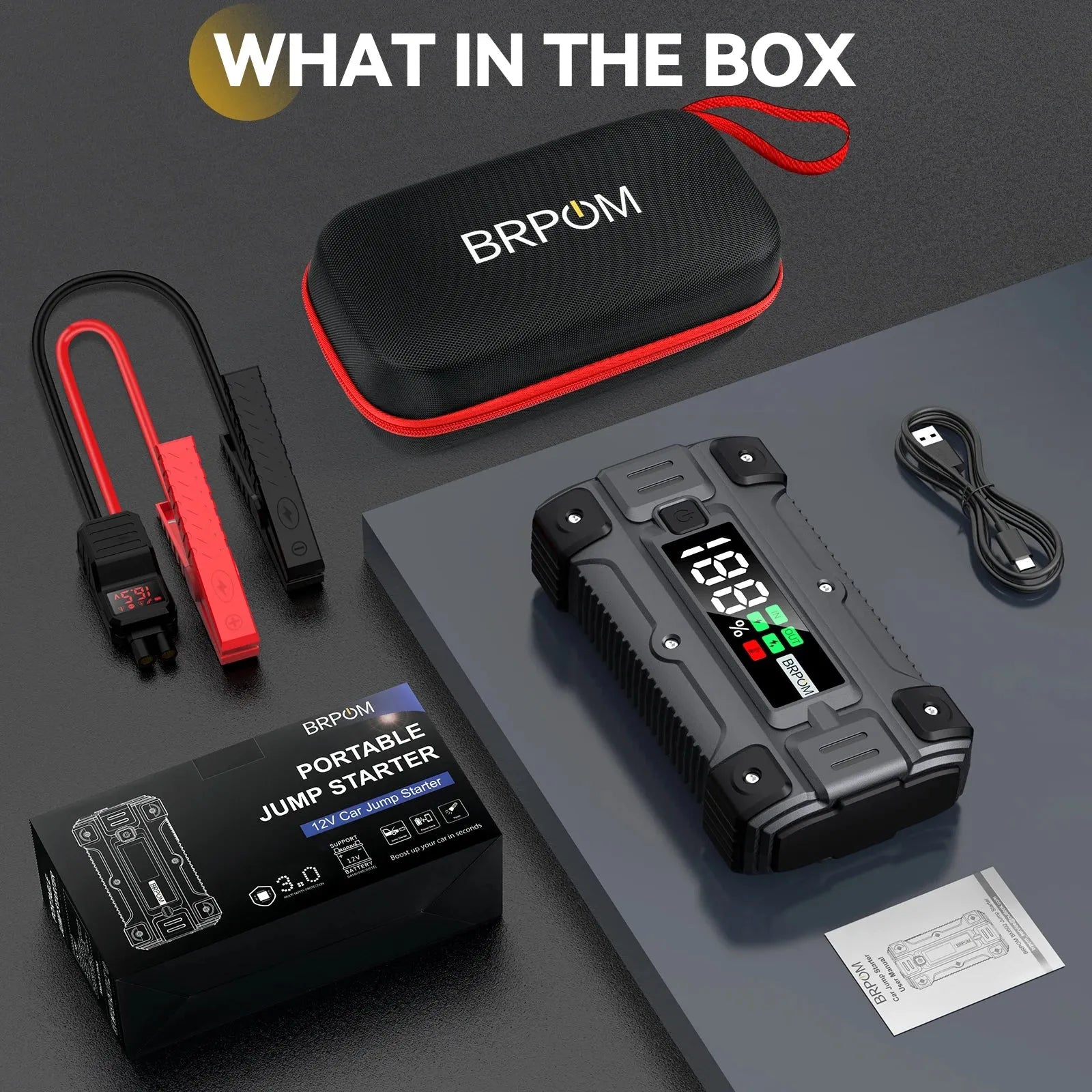Car Jump Starter 3000A/4000A/5000A Battery Charger Emergency Power Bank Booster for 12V Gasoline and Diesel Vehicles Starting - Evallys.com