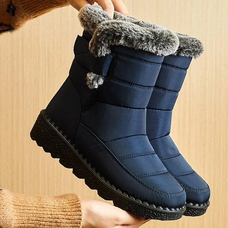 Women's Boots 2024 Trend Winter Shoes For Woman Winter Boots Ankle Low Heels Botas Mujer Waterproof Snow Boots With Fur Shoes - Evallys.com