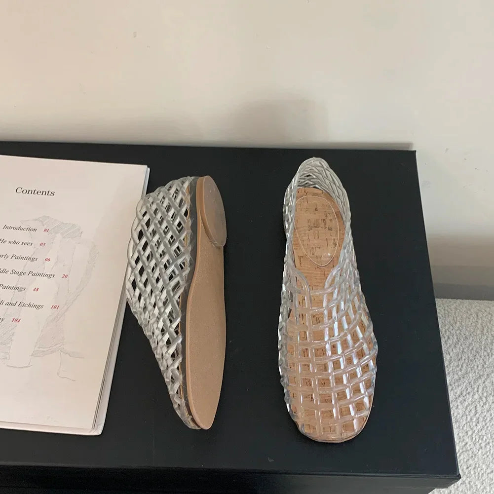 Women’s Jelly Ballet Flats – Lightweight Slip-On Square Toe Beach Shoes - Evallys.com