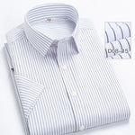 2022 Plus Size 8xL 7XL 6XL Men's Business Short Sleeve Fomal Shirts Man Striped Summer Work Dress Shirt Soft White - Evallys.com