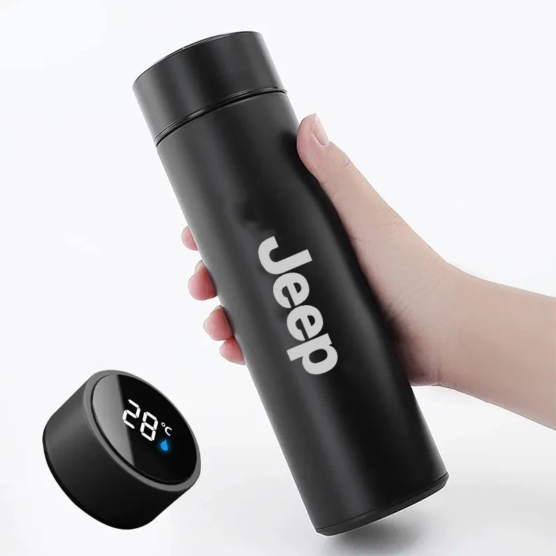 Car 500ml Intelligent Temperature Display Insulating Cup For Jeep Cherokee XJ SRT Renegade Compass Wrangler Patriot Trail Hawk