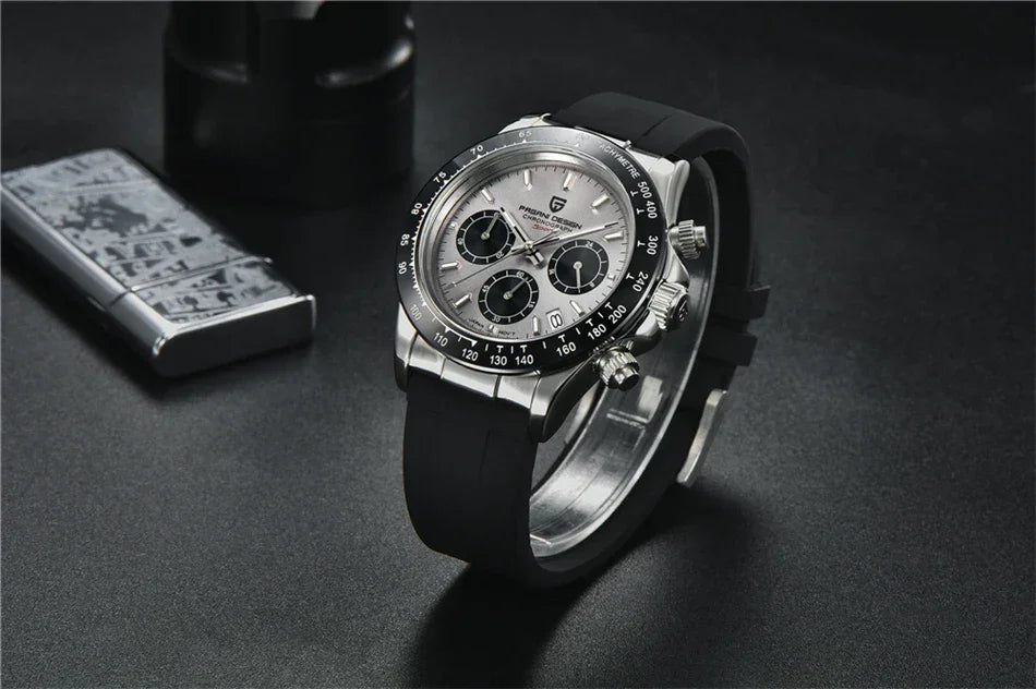 40mm New V2 PAGANI DESIGN Men's Quartz Watches Sapphire Retro Chronograph Stainless Steel Waterproof Watch Men Relogio Masculino - Evallys.com