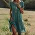 Ethnic Print O-Neck Midi Dress – Summer Casual Beach Vacation Wear - Evallys.com