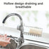 Faucet Sponge Holder for Kitchen Sink, Sponge Drain Rack, Stainless Steel Hanging Storage Rack, Soap Dish Brush Dishcloth