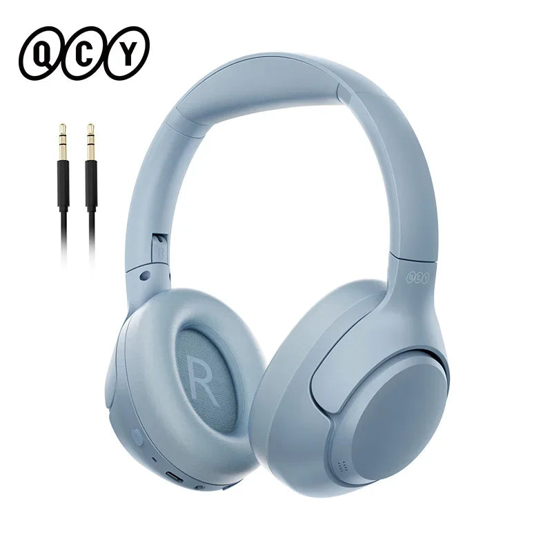 QCY H3 ANC Wireless Headphones Bluetooth 5.4 Hi-Res Audio Over Ear Headset 43dB Hybrid Active Noise Cancellation Earphones 60H - Evallys.com