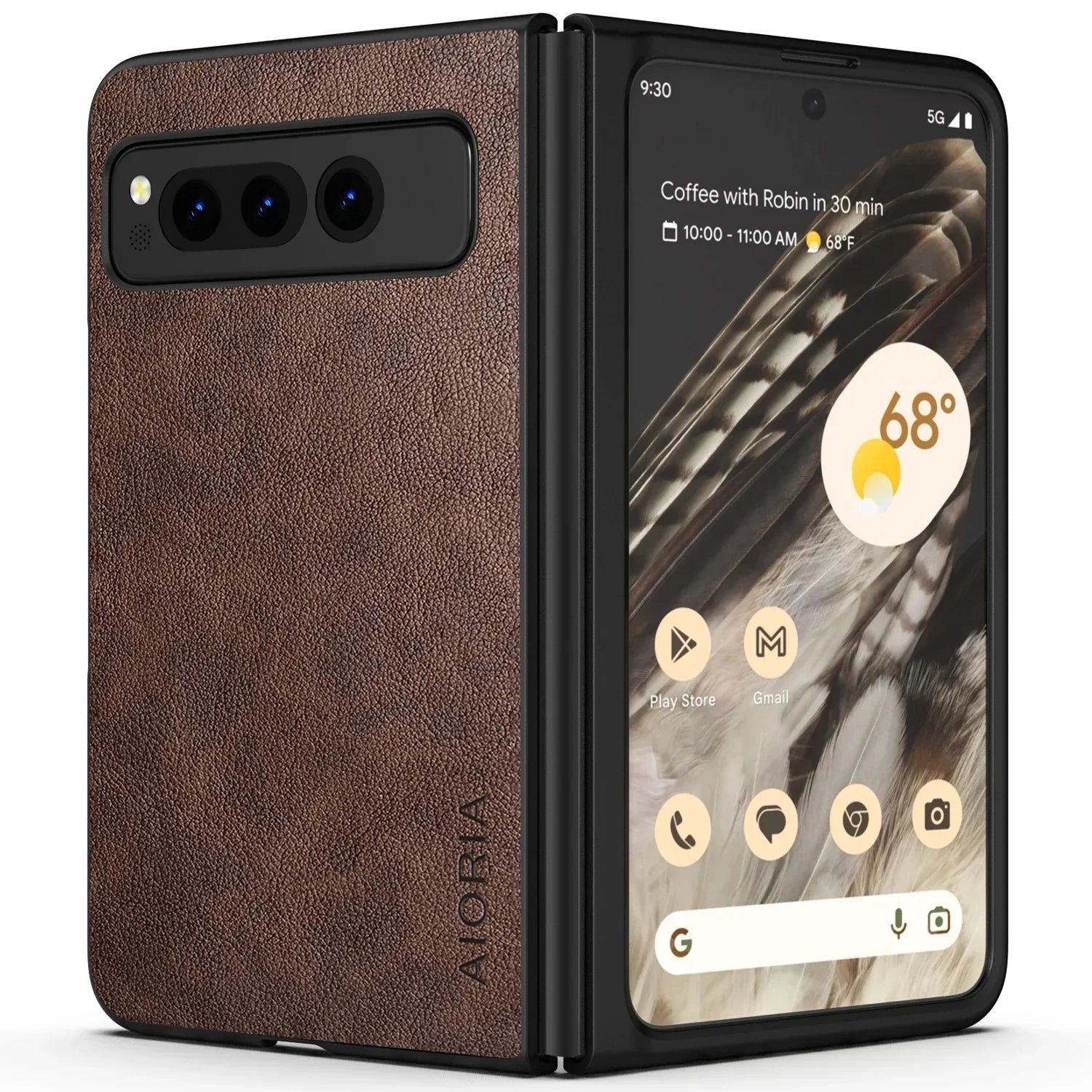 PU Leather Case for Google Pixel Fold 5G simply Business style Hard PC with PU 2in1 material - Evallys.com
