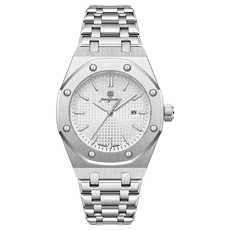 PENGAGAR Square Luxury Men Wristwatch Waterproof Luminous Date Stainless Steel Male Clock Business Sports Quartz Watches For Men - Evallys.com