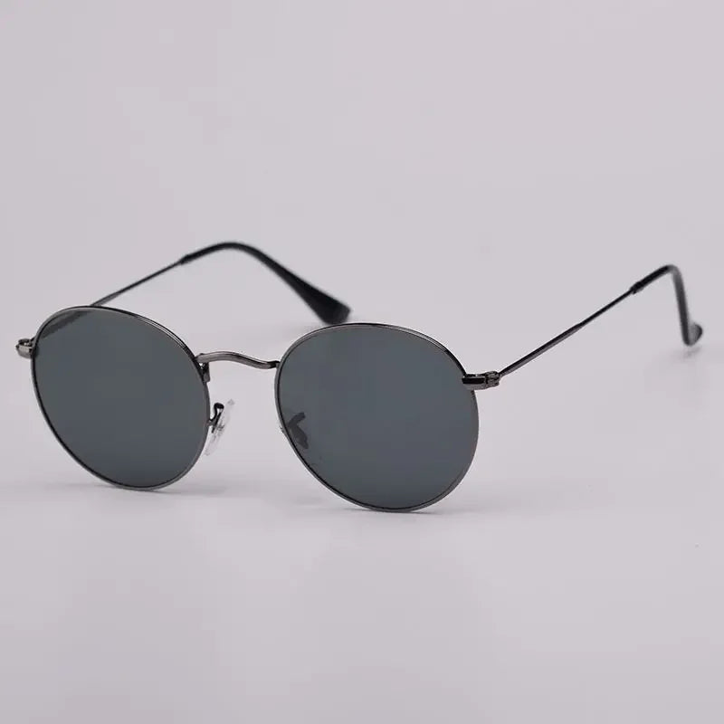Fashion Sunglasses Men Women Eyeglasses Goggles Eyewear Shades Top Quality Round Metal Glass Lenses UV400 Sun Glasses - Evallys.com