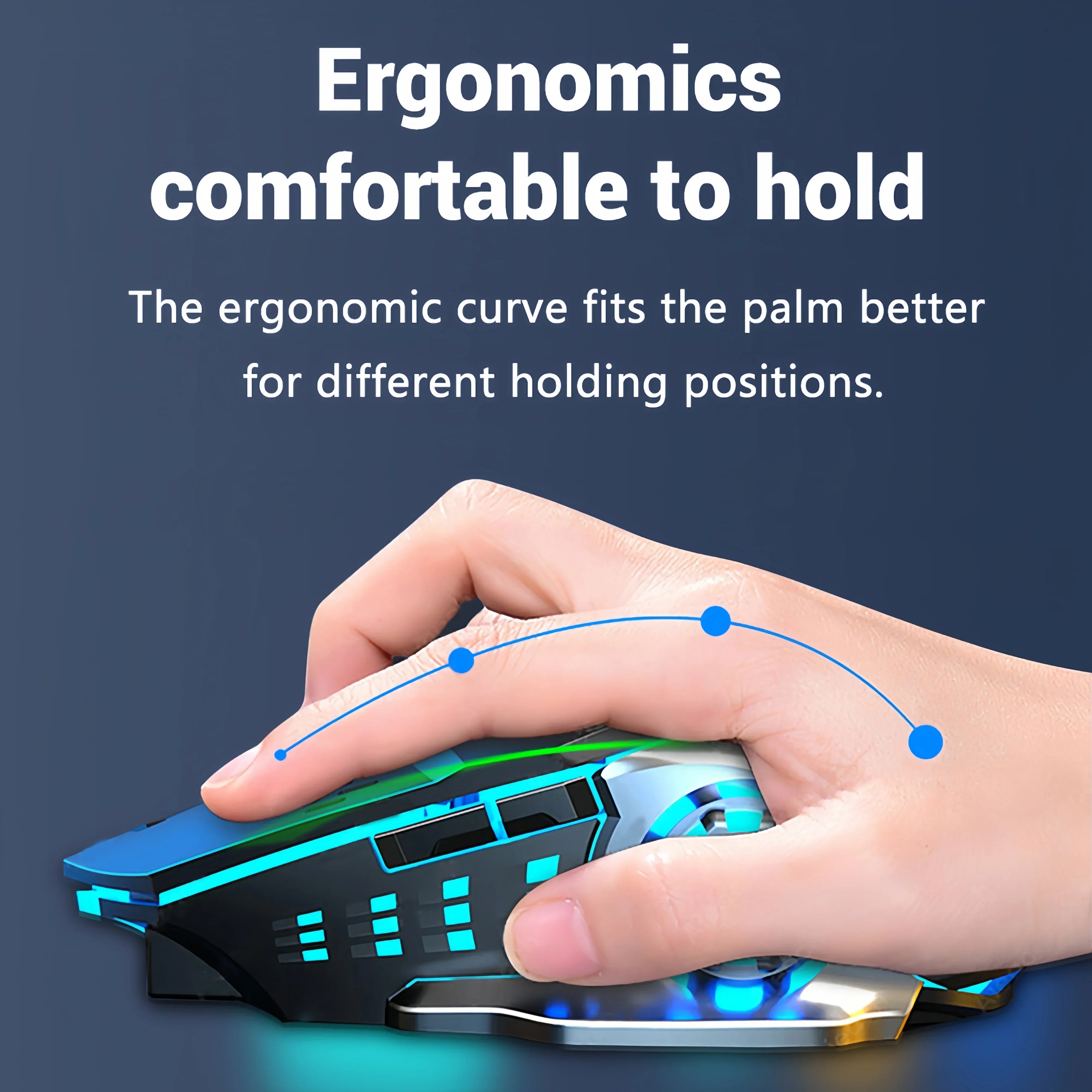 2.4G Wireless Mouse Bluetooth Mouse RGB Backlit Gaming Mouse Rechargeable Mice Silent Mouse 3600 DPI Mouse for Macbook Laptop - Evallys.com