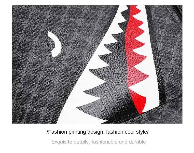 Shark Mouth Plaid Backpack – Large Laptop Bag for School & College - Evallys.com