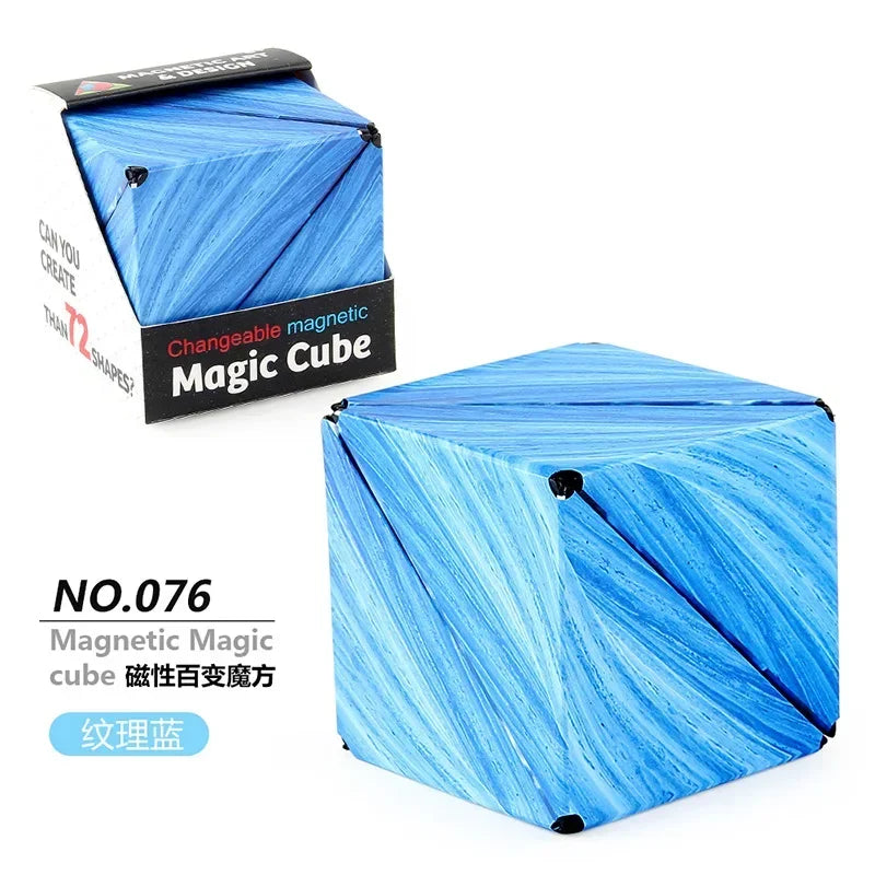 Variety Geometric Changeable Magnetic Magic Cube Anti Stress 3D Hand Flip Puzzle Cube Kids Stress Reliever Fidget Toy - Evallys.com