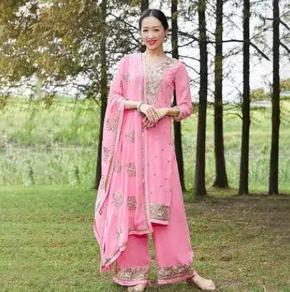 India Pakistan Punjabi Suit Set – Kurta, Dupatta & Pants for Women - Evallys.com