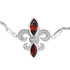 .925 Sterling Silver Marquise Garnet  and Diamond Accent Lariat 4”-10” Fleur De Lis Adjustable Bolo Bracelet (H-I Color, SI1-SI2 Clarity) - Evallys.com # #