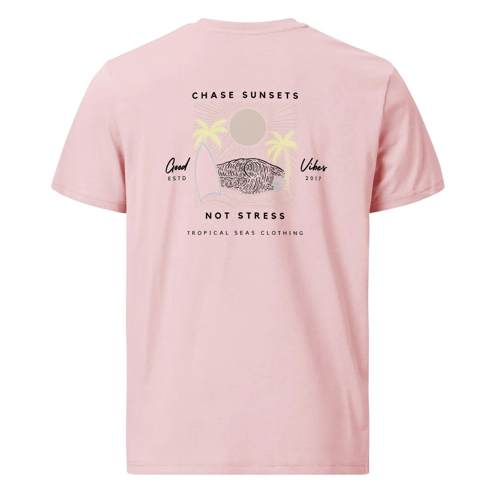 Chase Sunsets, Not Stress Organic Cotton T-Shirt - Evallys.com # #