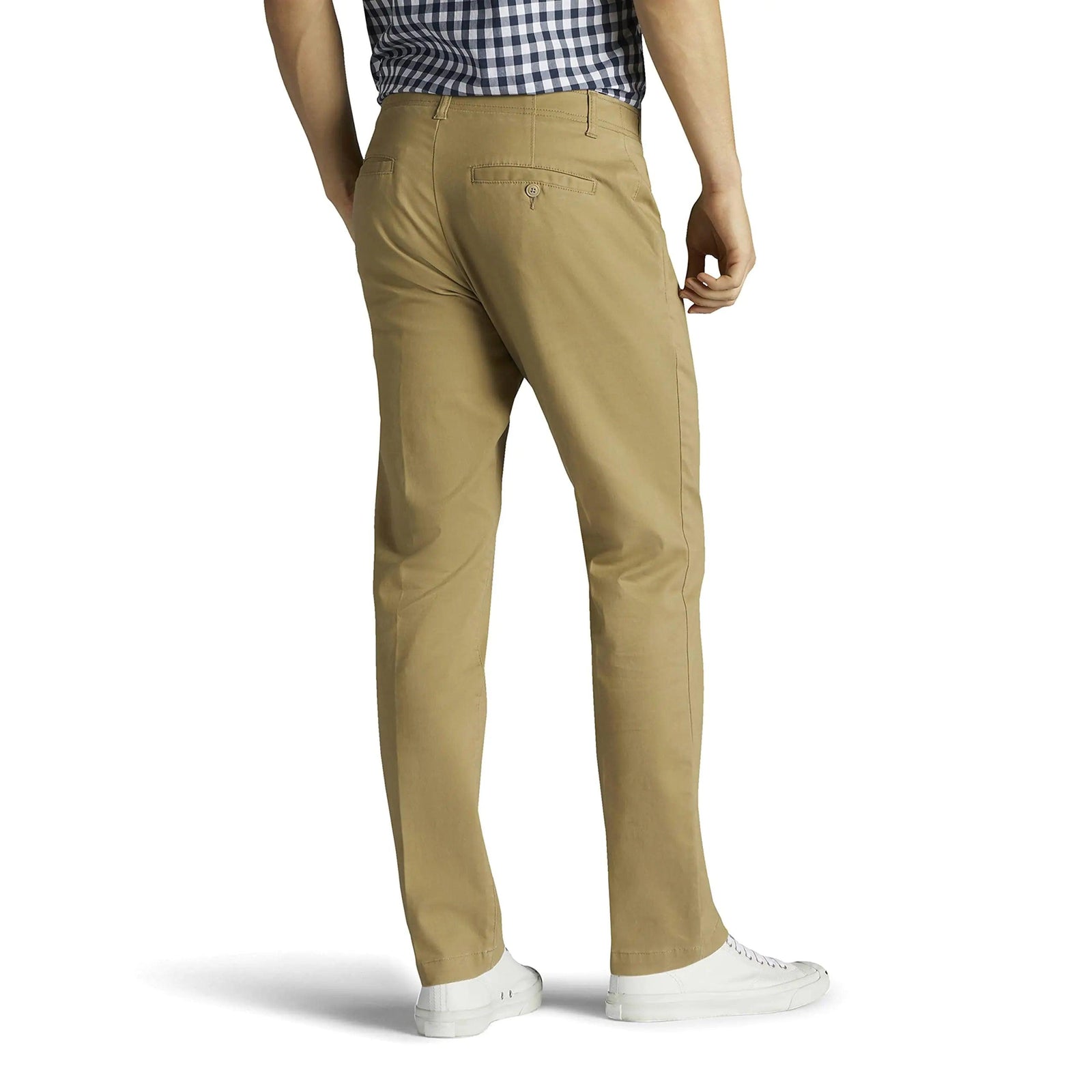 Lee Men's Extreme Motion Flat Front Slim Straight Pant 42W x 34L Taupe - Evallys.com # #