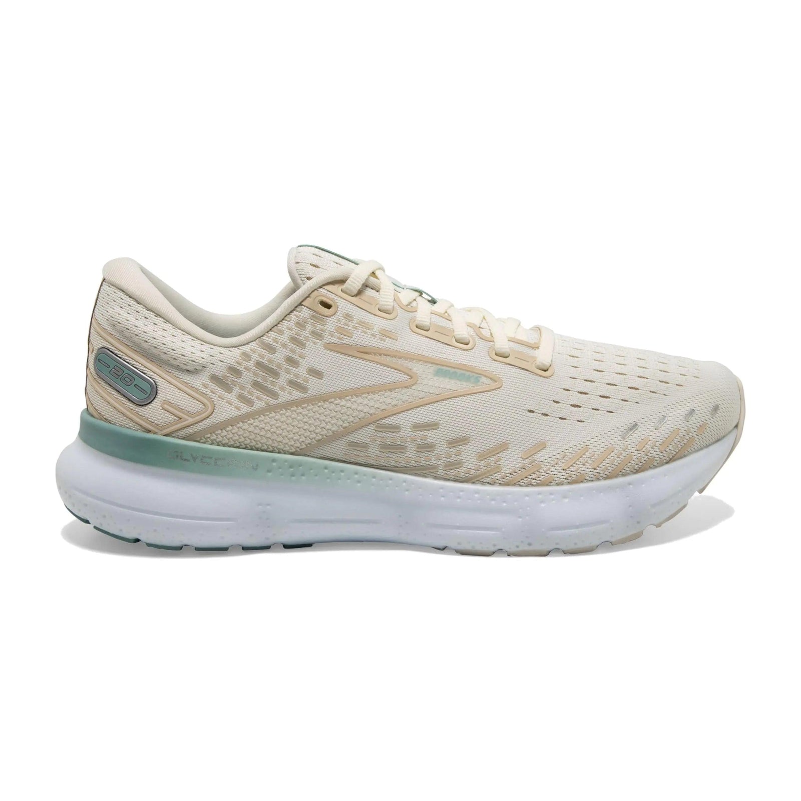 Brooks Men's Glycerin 20 Neutral Running Shoe 11.5 Coconut Milk/Aquifer - Evallys.com # #