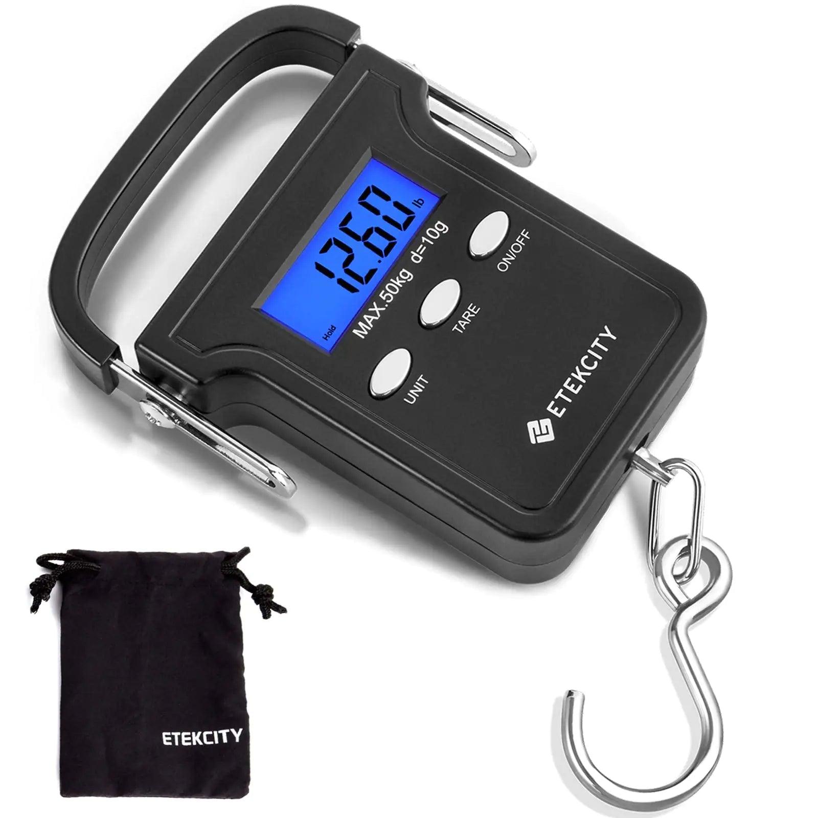 Etekcity Luggage Scale, Suitcase Weight Scale with Hook for Travel Essentials, Digital Portable Hand Hanging Weigher for Bag Tags, 110 Pounds, Heavy Duty, Battery Included Bright Blue - Evallys.com