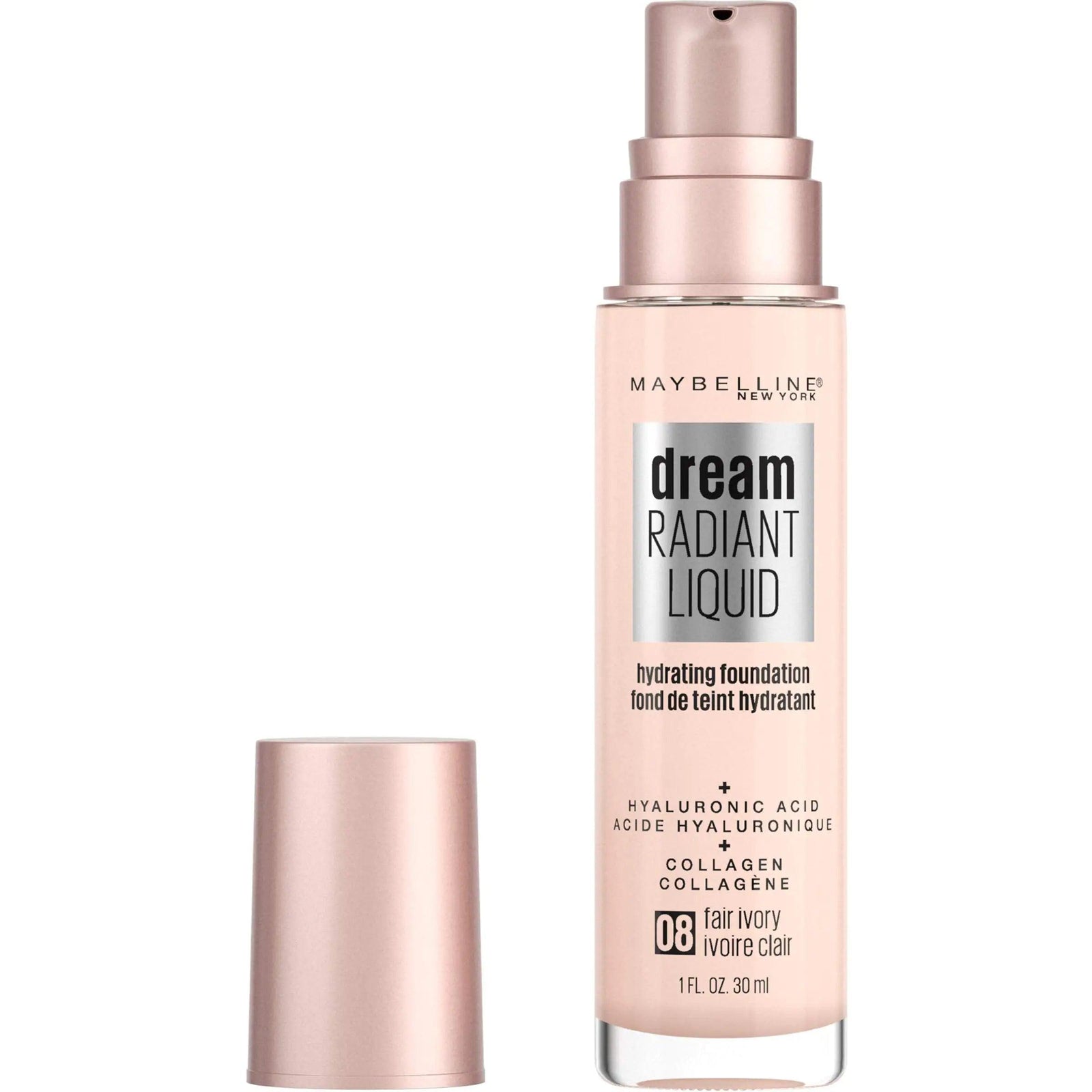 Maybelline Dream Radiant Liquid Medium Coverage Hydrating Makeup, Lightweight Liquid Foundation, Fair Ivory, 1 Count 1 Fl Oz (Pack of 1) 08 FAIR IVORY - Evallys.com # #