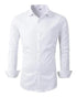 Beninos Men's Dress Shirts Slim Fit Solid Long Sleeve Casual Button Down Shirts White Small - Evallys.com # #