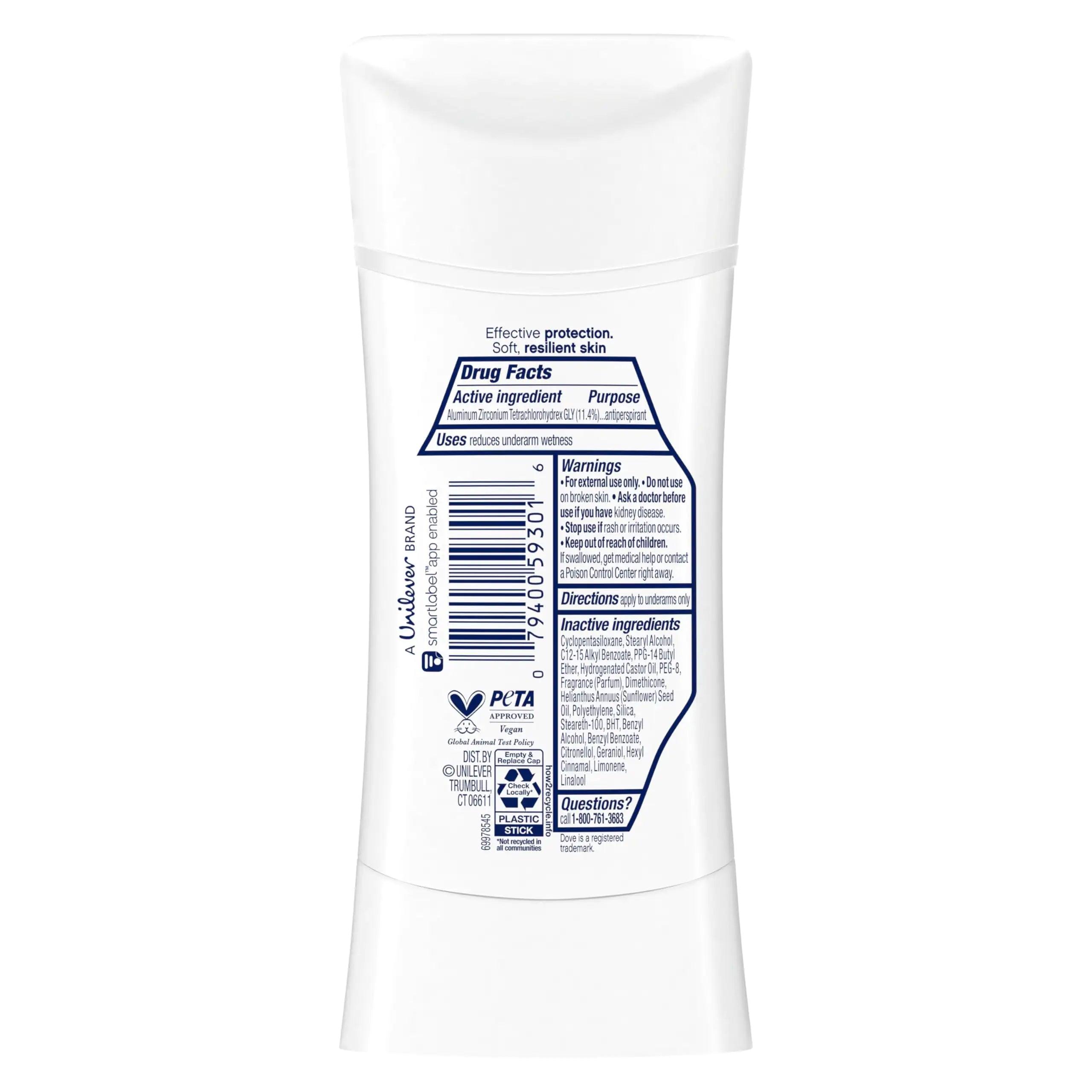 Dove Advanced Care Antiperspirant Deodorant Stick Clear Finish Antiperspirant deodorant that doesn’t stain clothes 72-hour odor control and all-day sweat protection with Pro-Ceramide Technology 2.6 oz Fragranced 2.6 Ounce (Pack of 1) - Evallys.com # #