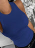 Dokotoo Womens Ladies Ribbed Thick Strap Racerback Tight Slim Fitted Sporty Workout Tank Tops XX-Large Solid2 Royal Blue - Evallys.com # #
