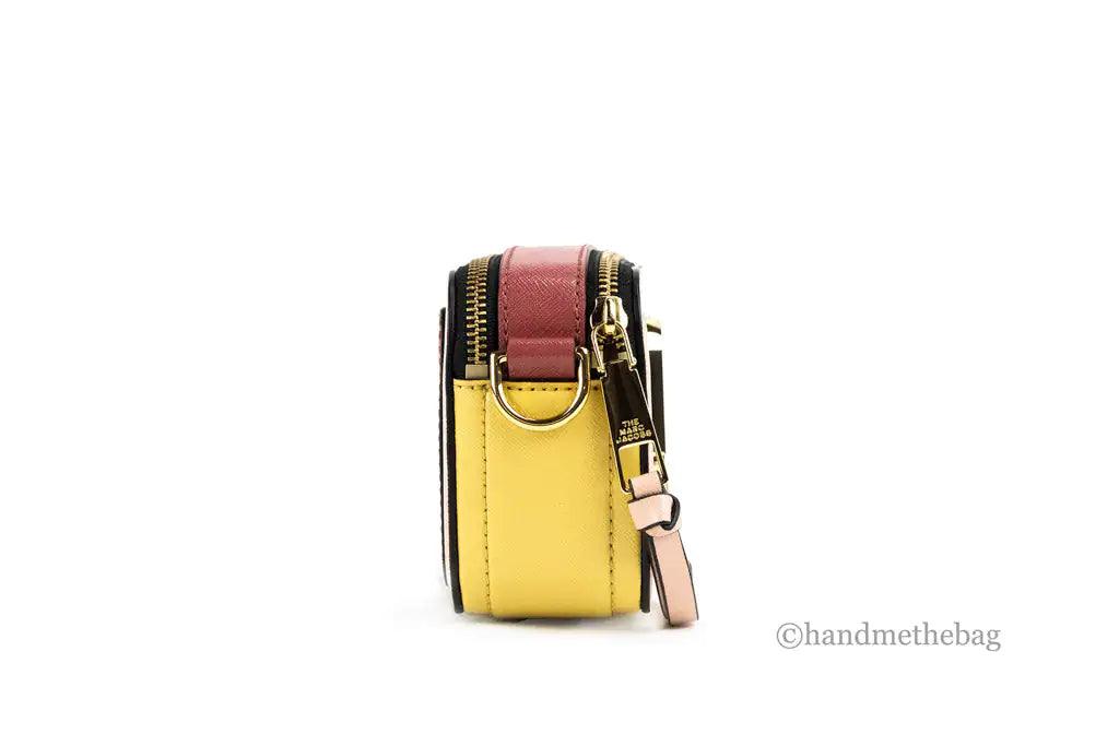 Marc Jacobs The Colorblock Snapshot New Rose Saffiano Leather Shoulder Handbag - Evallys.com # #