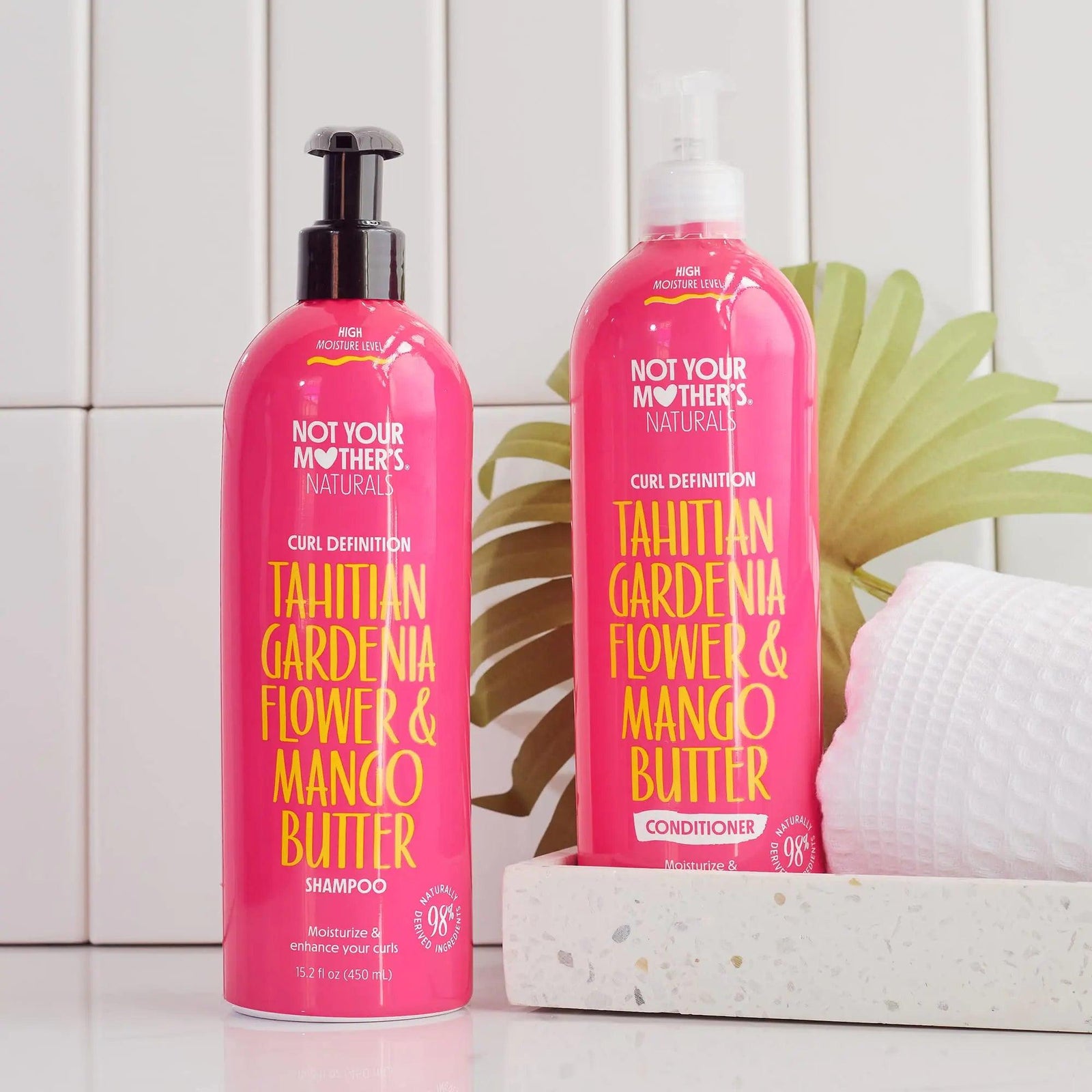 Not Your Mother's Naturals Curl Defining Shampoo and Conditioner (2 Pack) - 98% Naturally Derived Ingredients - All Hair Types - Gardenia Mango Butter 15.2 Fl Oz (Pack of 2) - Evallys.com # #