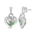 .925 Sterling Silver 5x3mm Pear Emerald Gemstone with Diamond Accent Heart Dangle Stud Earrings (H-I Color, SI1-SI2 Clarity) - Evallys.com # #