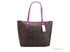 Coach (5696) Graphite Brown Dark Magenta Coated Canvas City Tote Shoulder Bag - Evallys.com # #