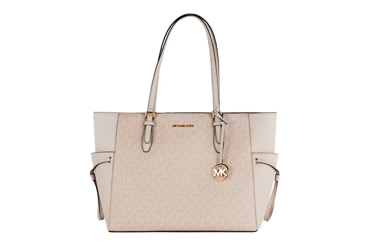 Michael Kors Gilly Large Dark Powder Blush PVC Travel Drawstring Tote Handbag - Evallys.com # #