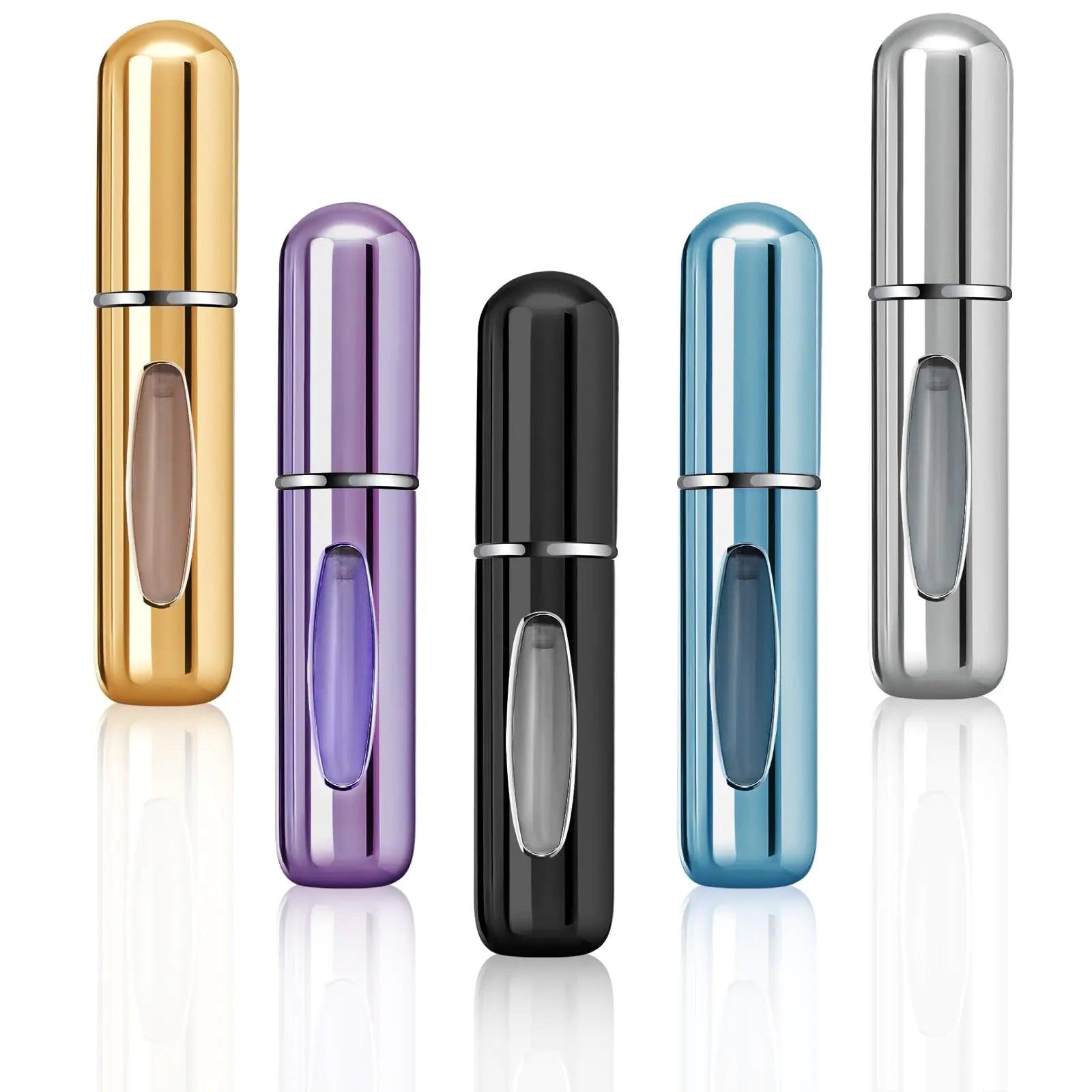 4 Pcs 5ml Portable Mini Refillable Perfume Atomizer Spray Bottle Scent Pump Case for Travel 4 PCS - Evallys.com # #