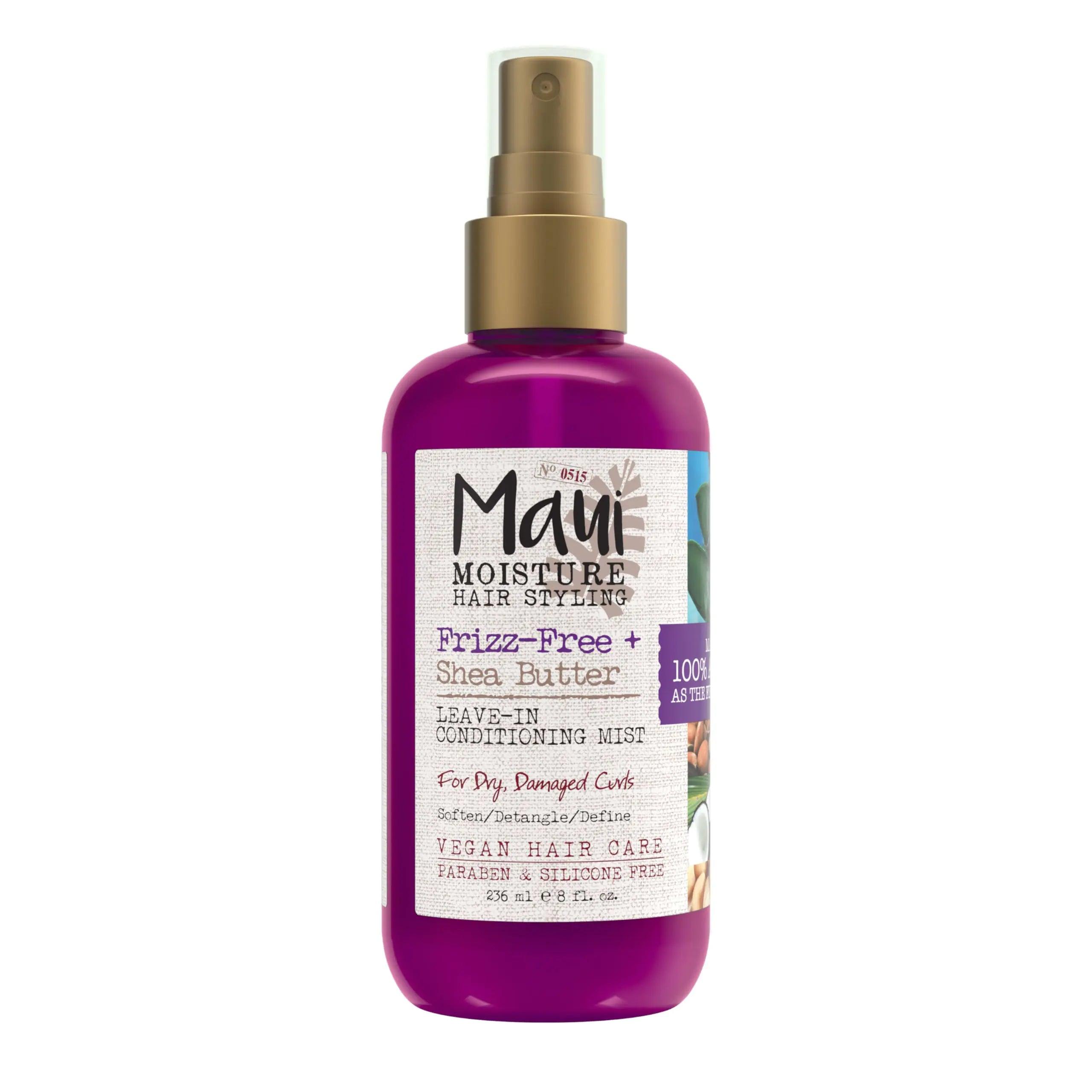 Maui Moisture Frizz-Free + Shea Butter Leave-in Conditioning Mist, Curly Hair Styling, No Drying Alcohols, Parabens or Silicone, 8 Fl Oz - Evallys.com # #