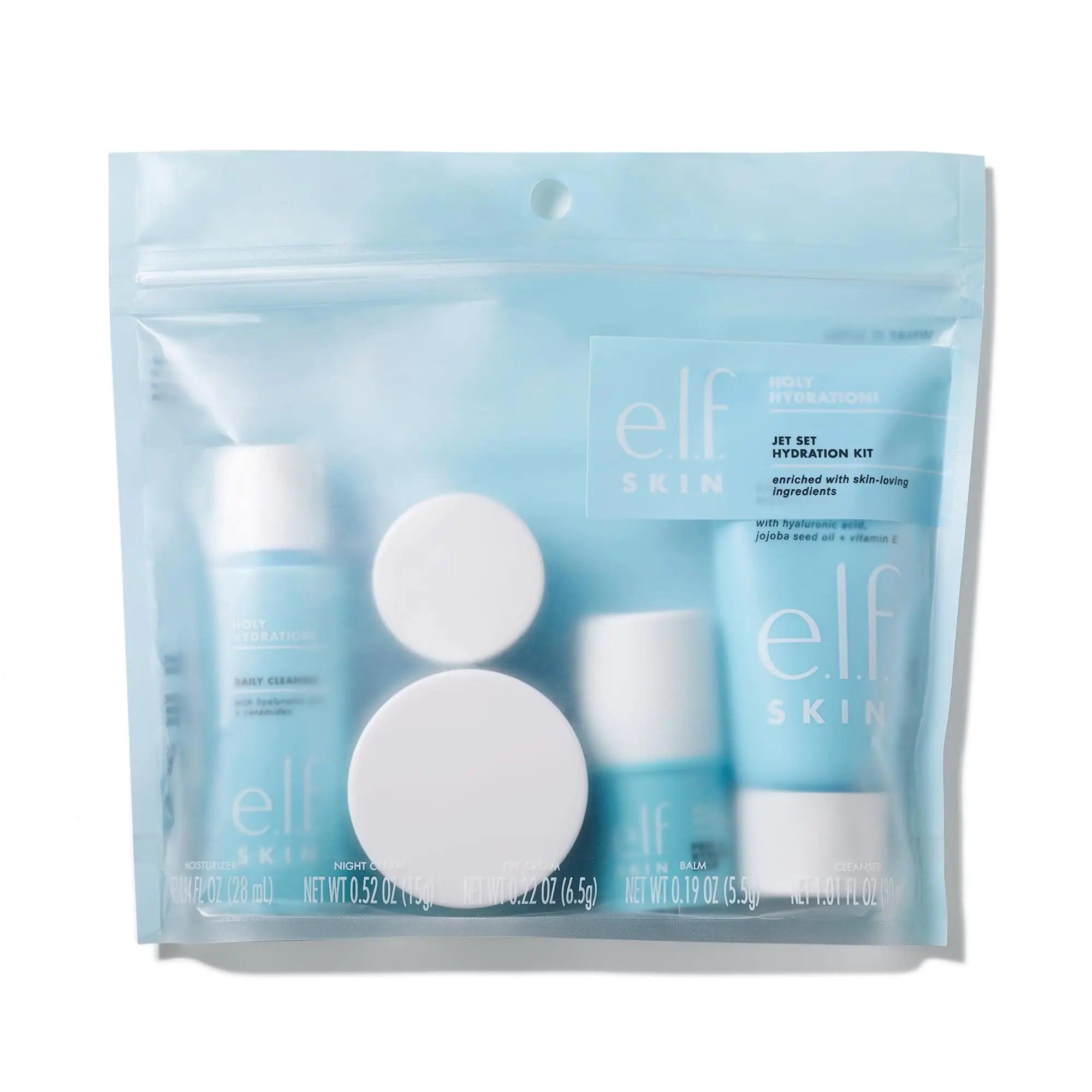 e.l.f. Jet Set Hydration Kit, Travel Friendly Hydrating Skincare Set, Face Cleanser, Balm, Moisturizer, Eye Cream & Night Cream, Vegan & Cruelty-Free - Evallys.com # #